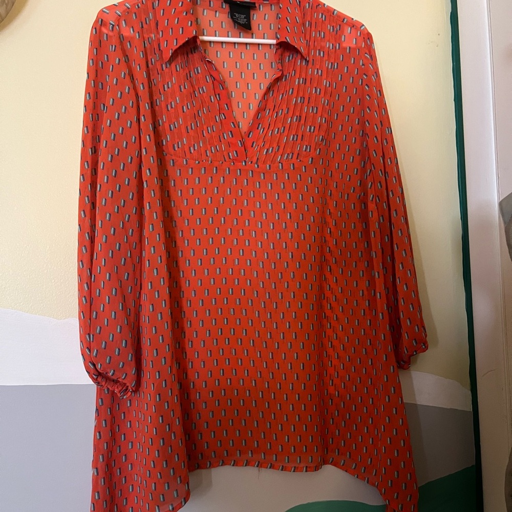 Women's Red Patterned Top